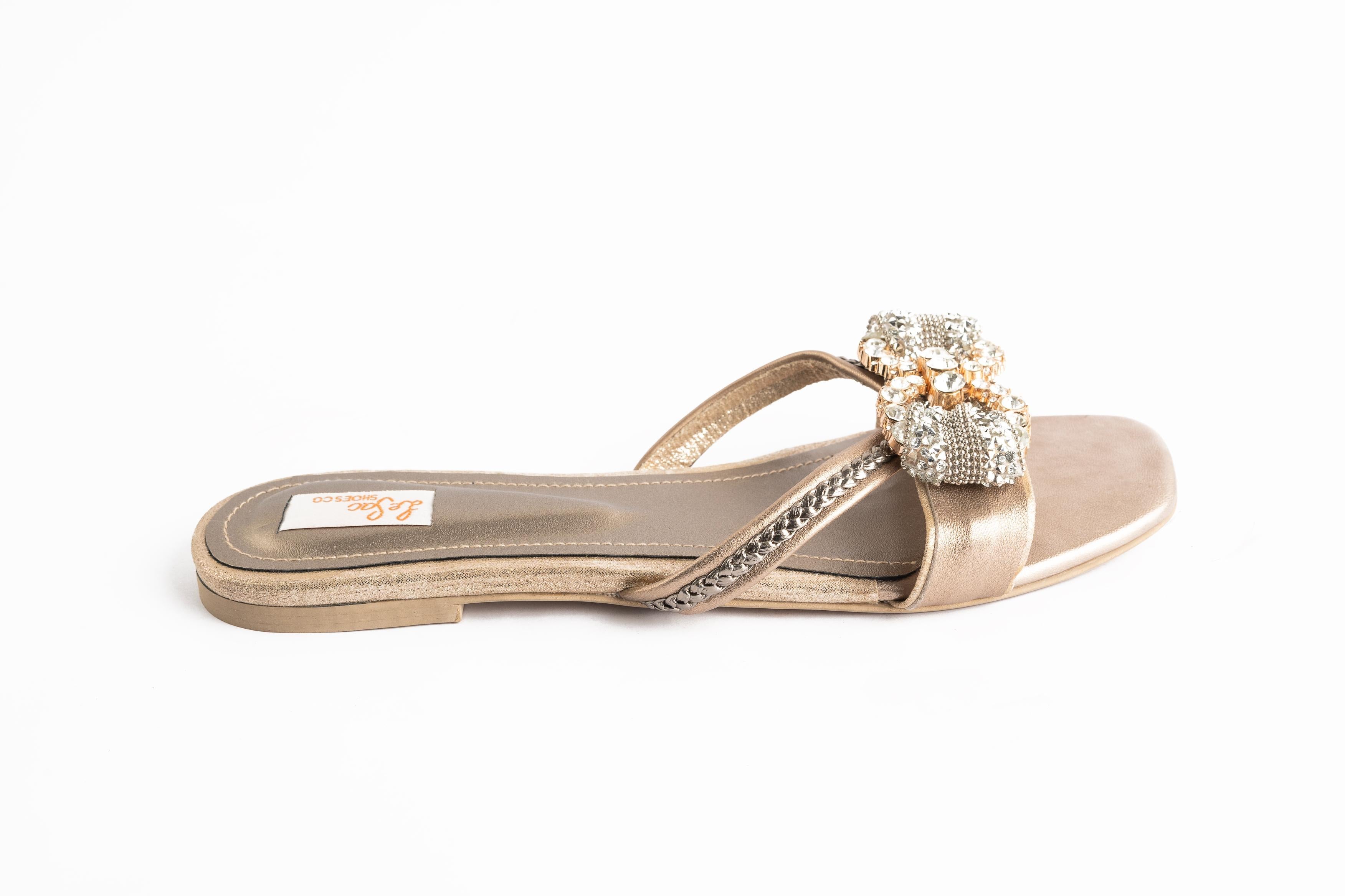 Sophisticated Sandals with Bow and Pearls