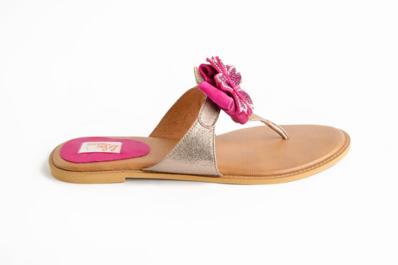 Sophisticated Sandals with Diamante Flower Strap