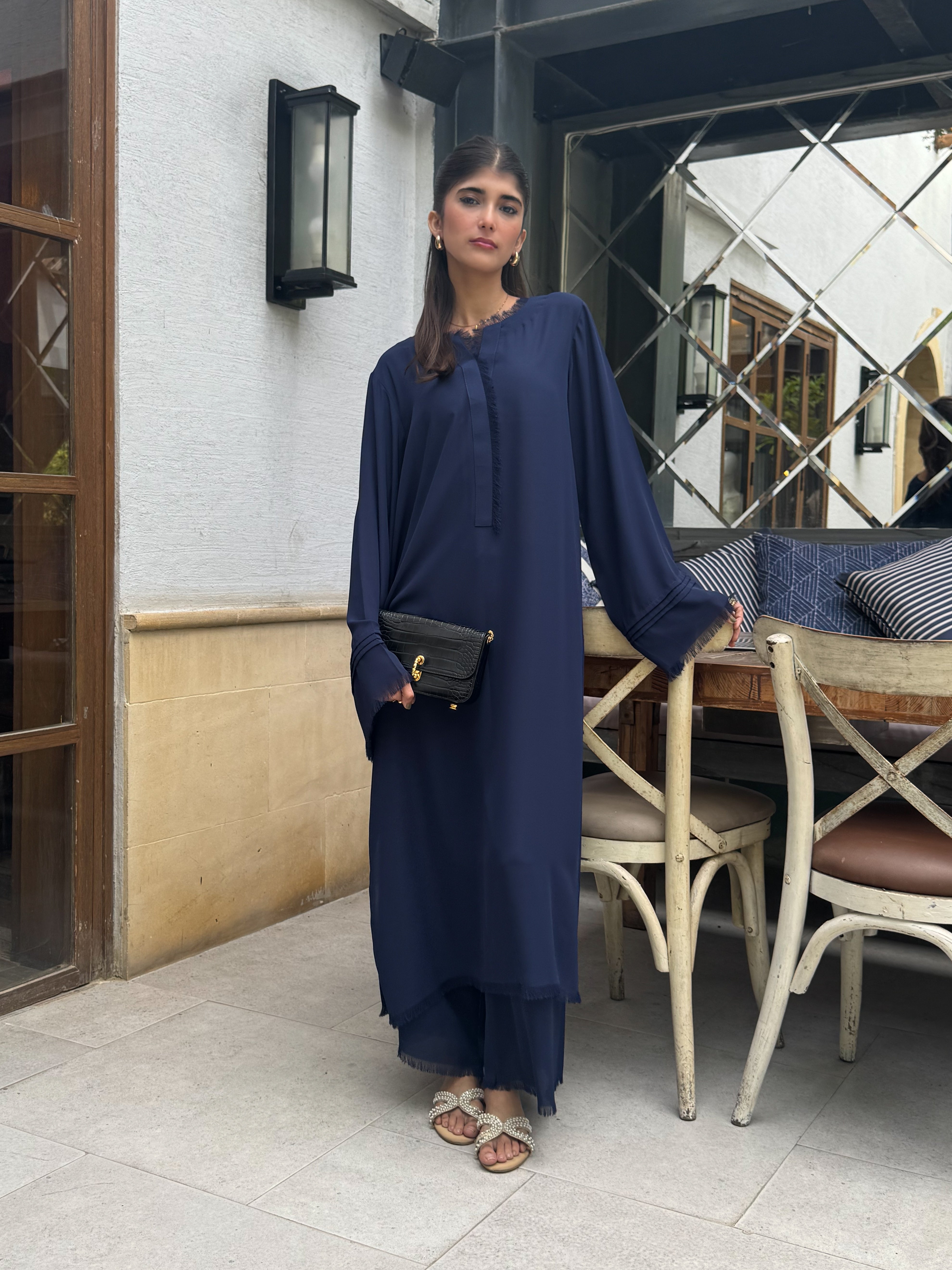 Fringe Fusion-Navy Blue