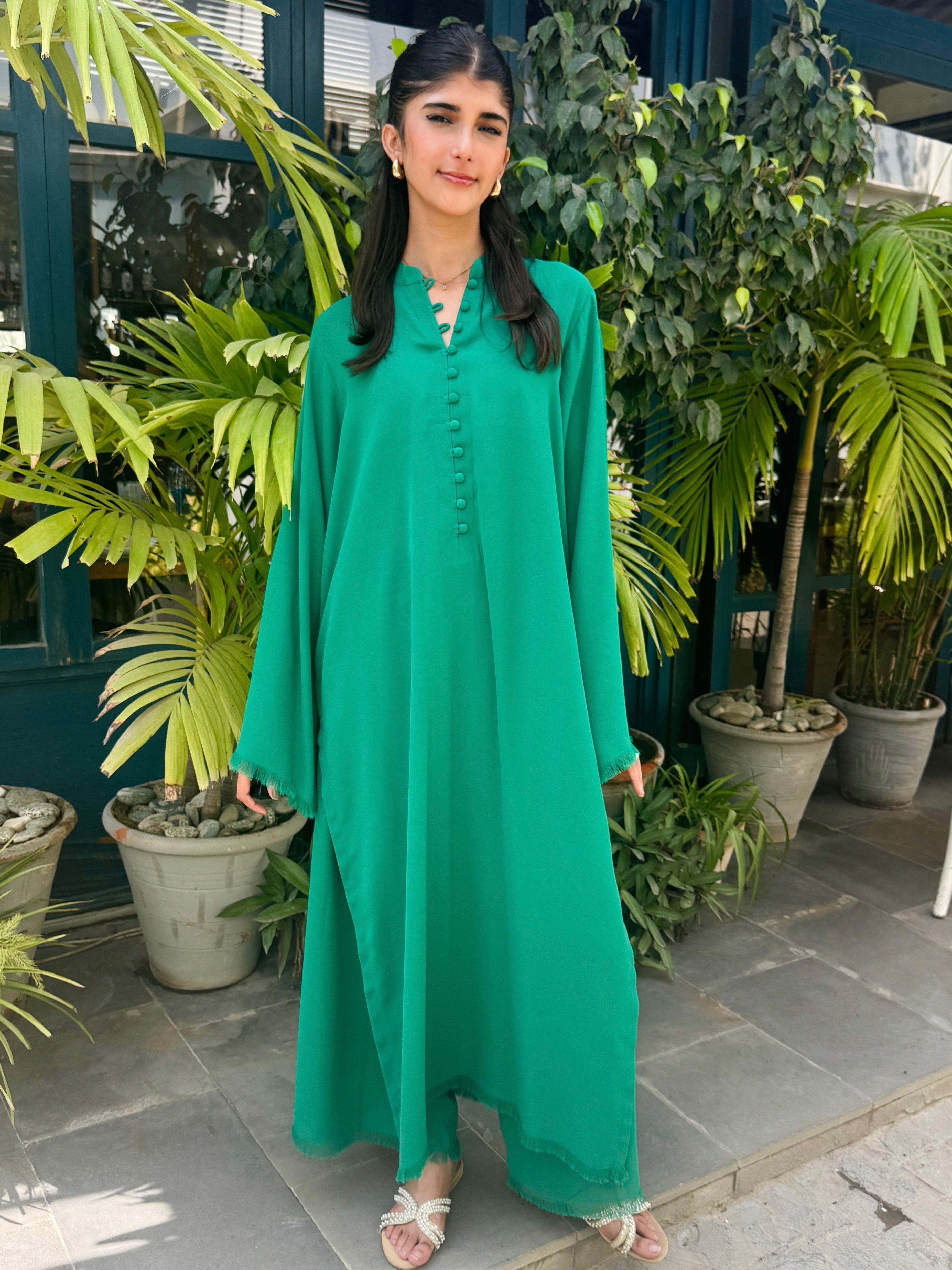 Fringe Fusion-Dark Seafoam Green