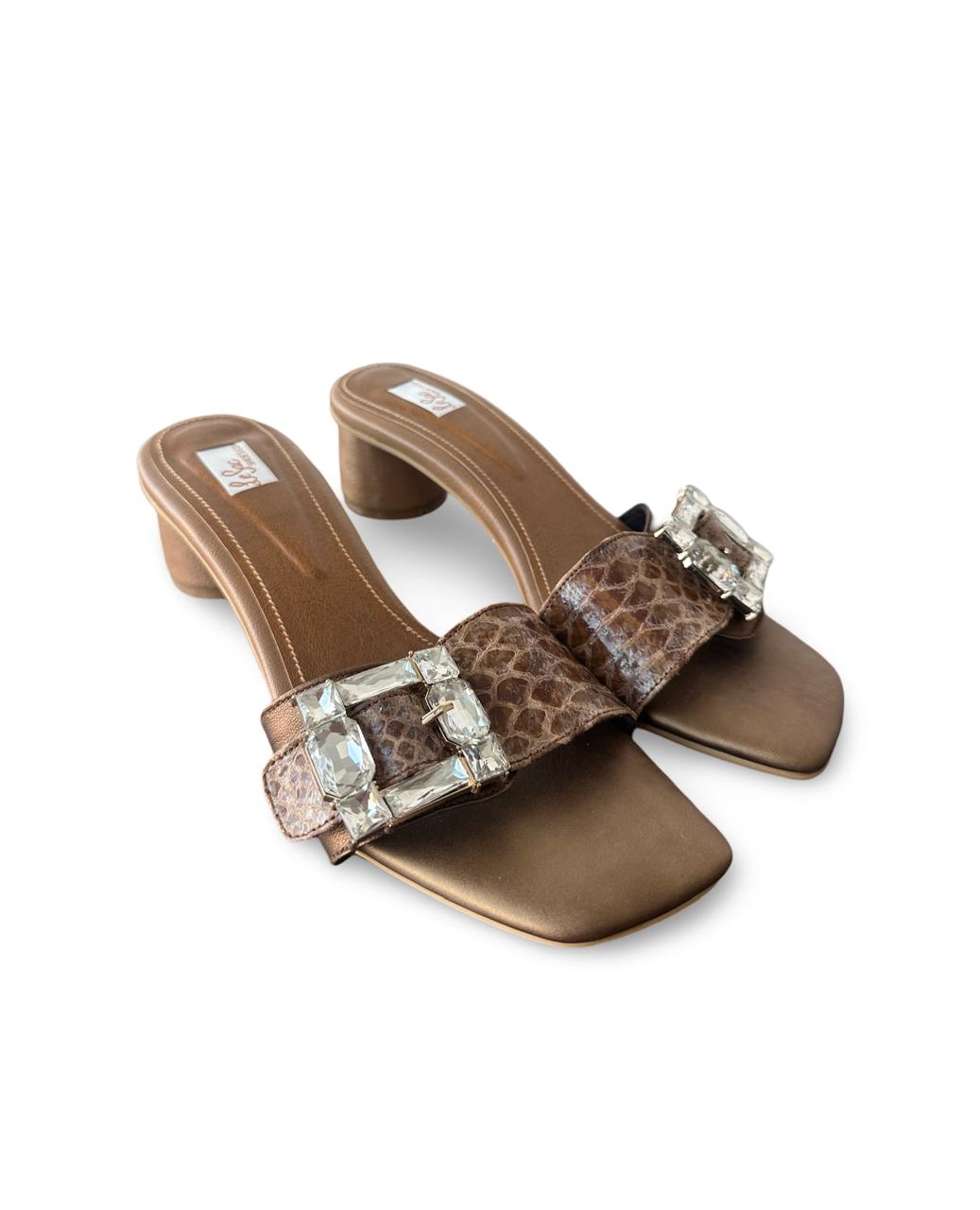 Leopard Luxe Gemstone Heel Mules